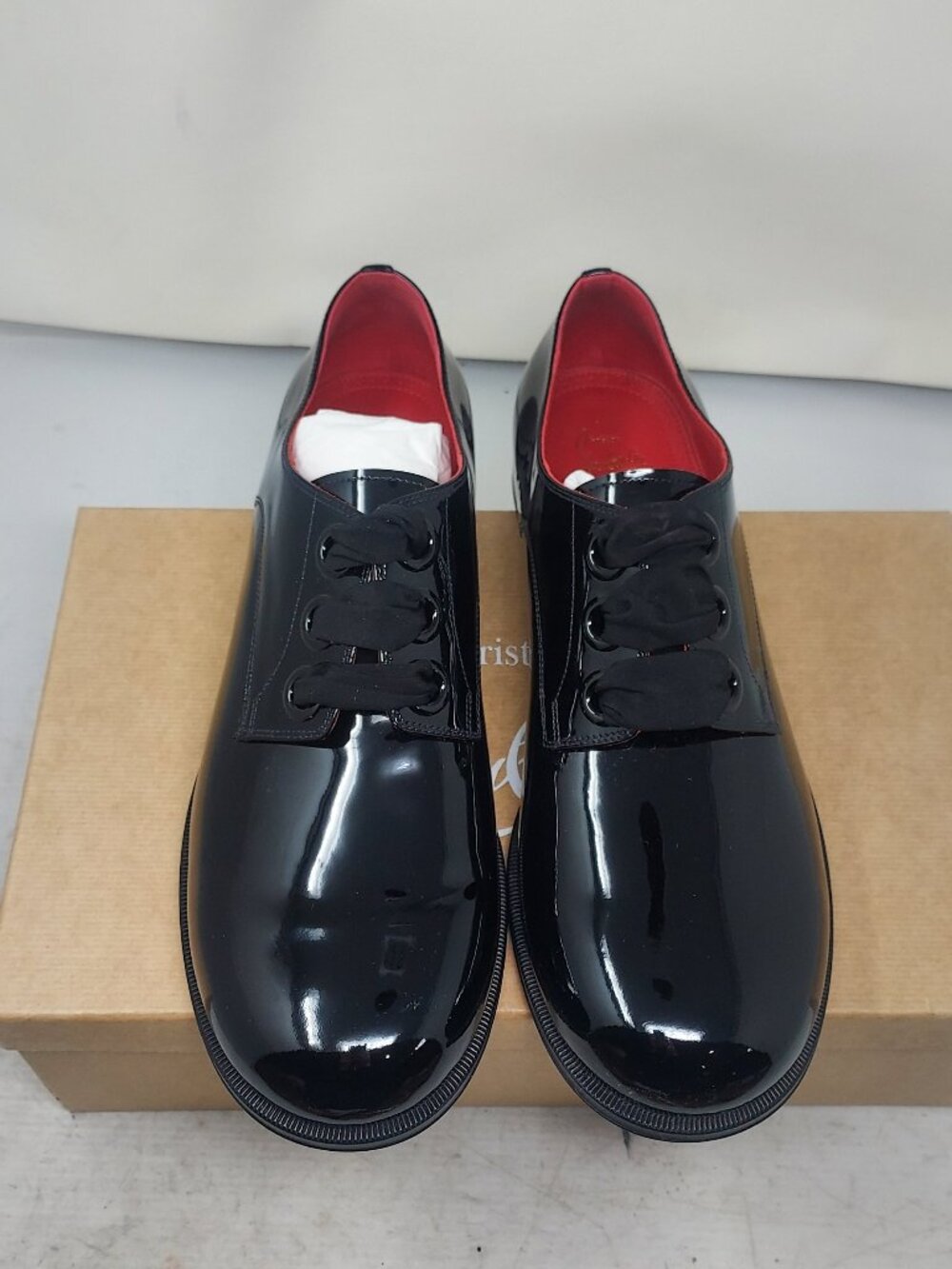 Chrisitian Louboutin MENS Derloon Black Patent Derbie Shoe - Picture 7 of 11